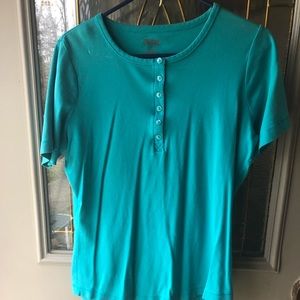 Duluth shirt sleeve button Henley size M, turquoise
